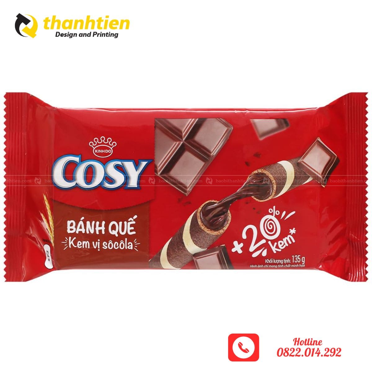 Bao bì đựng bánh quế in ấn theo yêu cầu