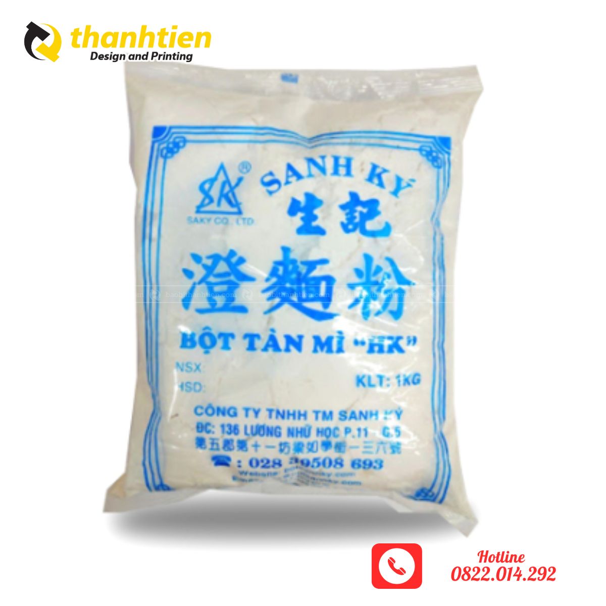 Túi đơn lớp in 1 màu cho bột mì