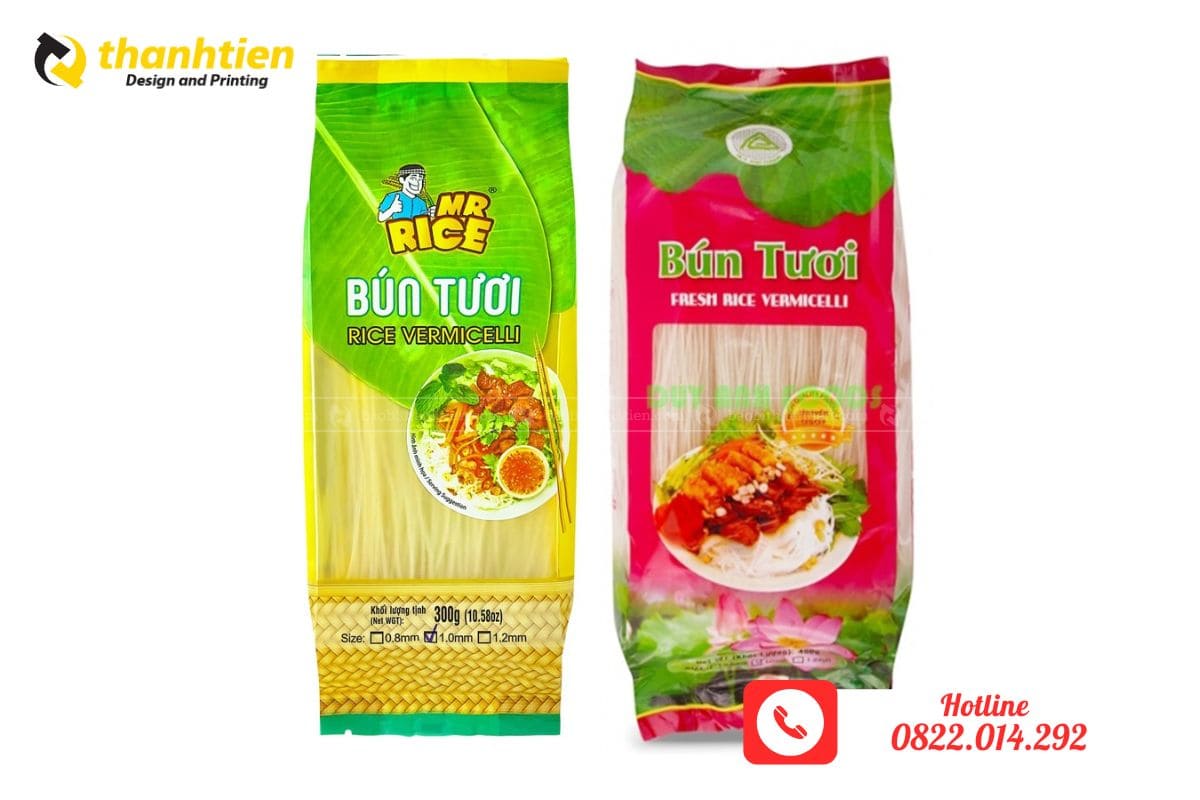 Mẫu bao bì đựng bún khô in ấn tại Thành Tiến