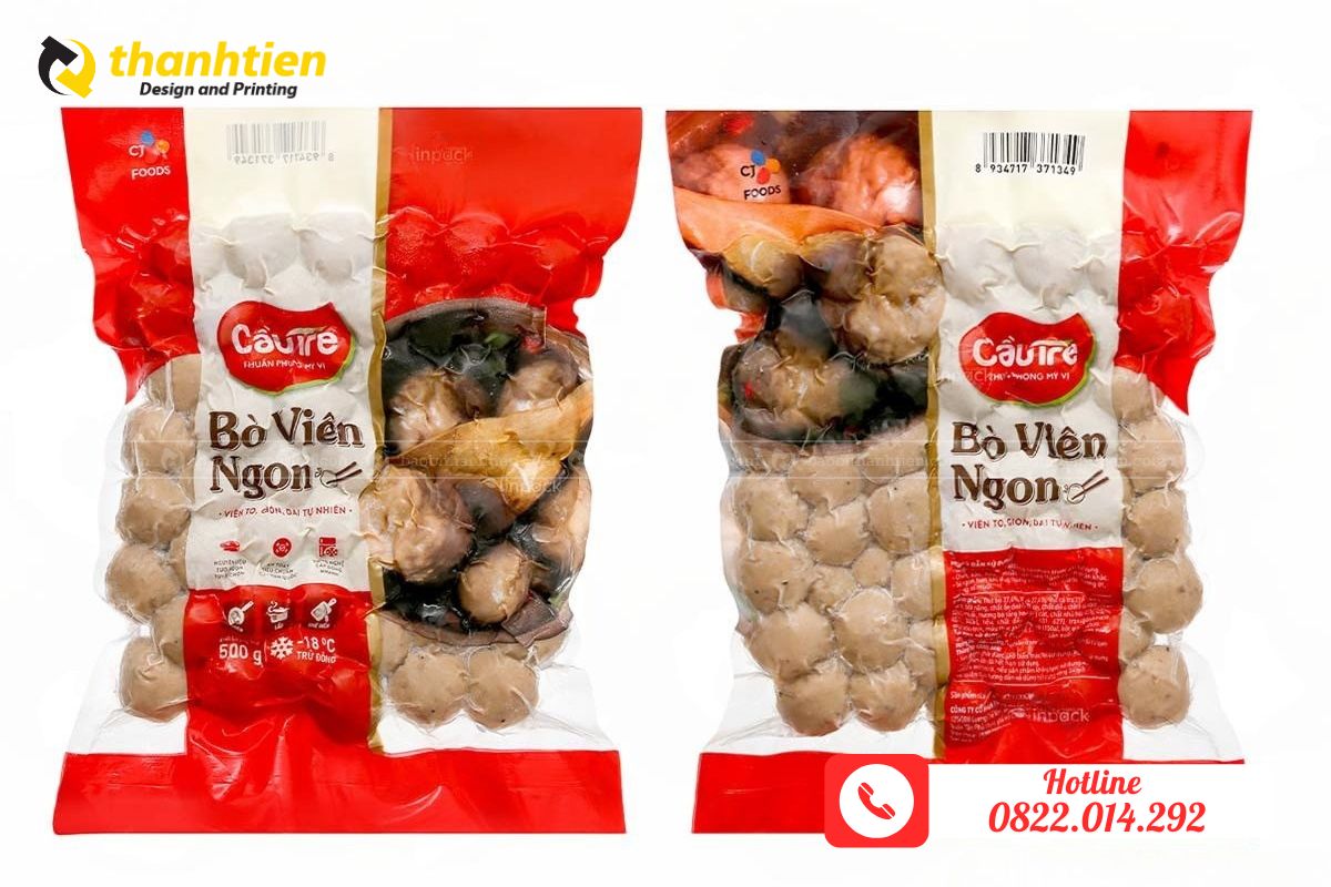 Mẫu bao bì đựng bò viên