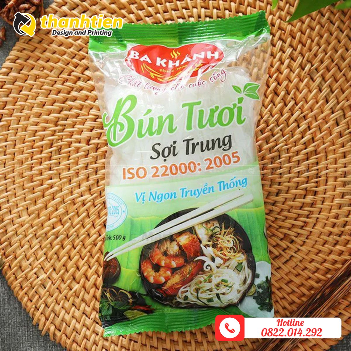 Bao bì đựng bún tươi in ấn, thiết kế đẹp