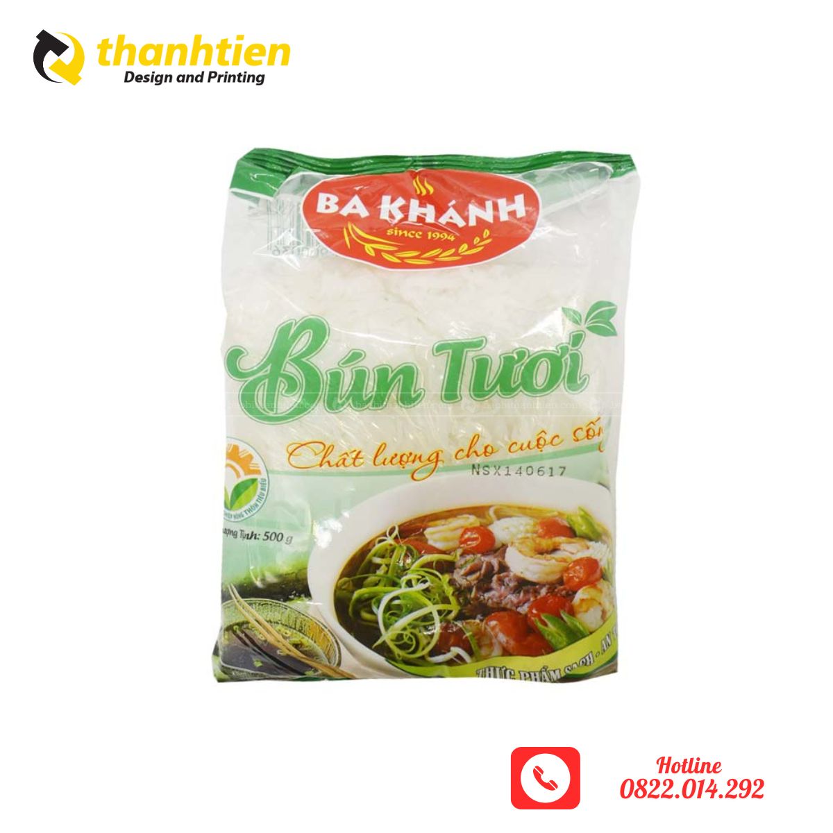 Bao bì màng ghép đựng bún tươi