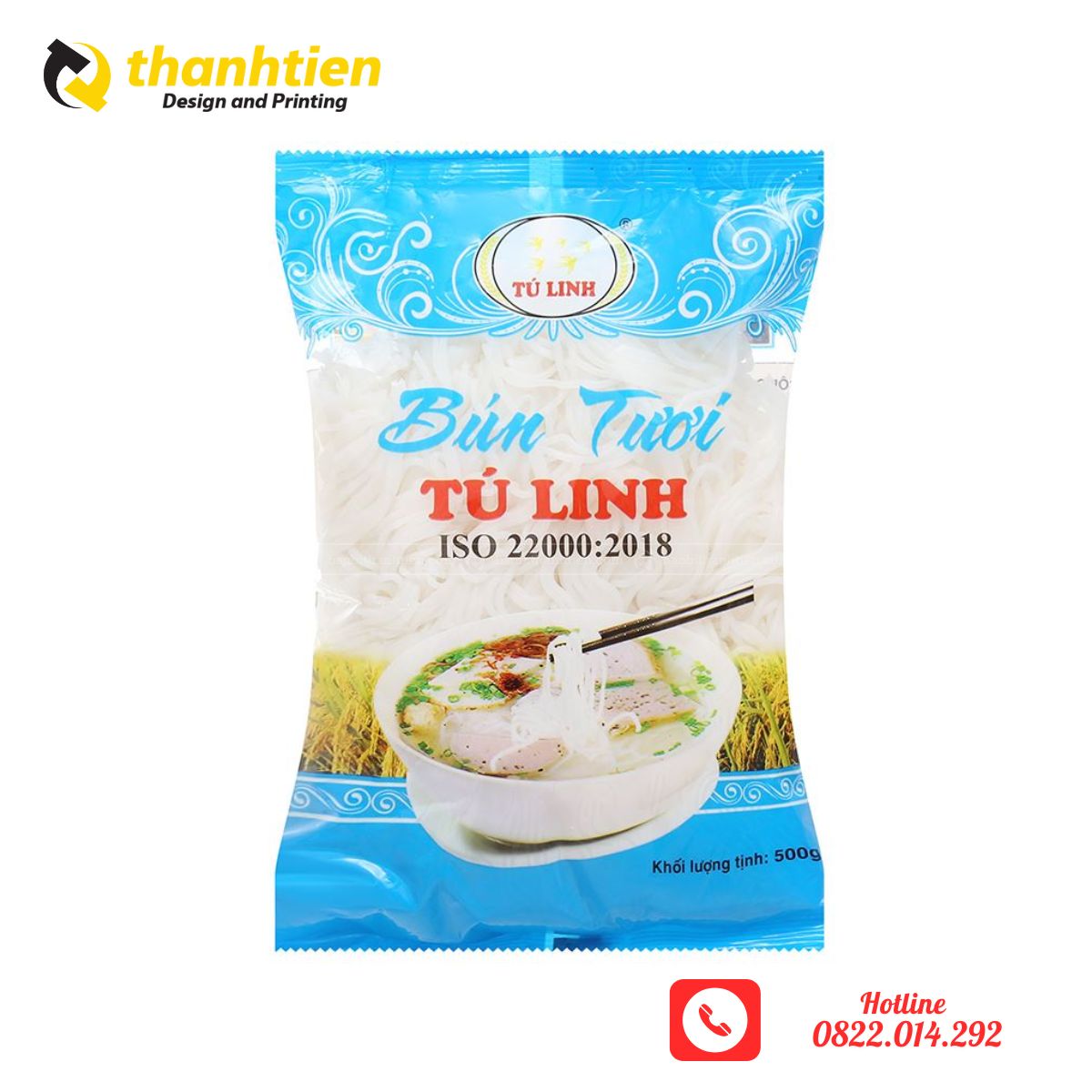 Bao bì bún tươi hàn lưng giữa
