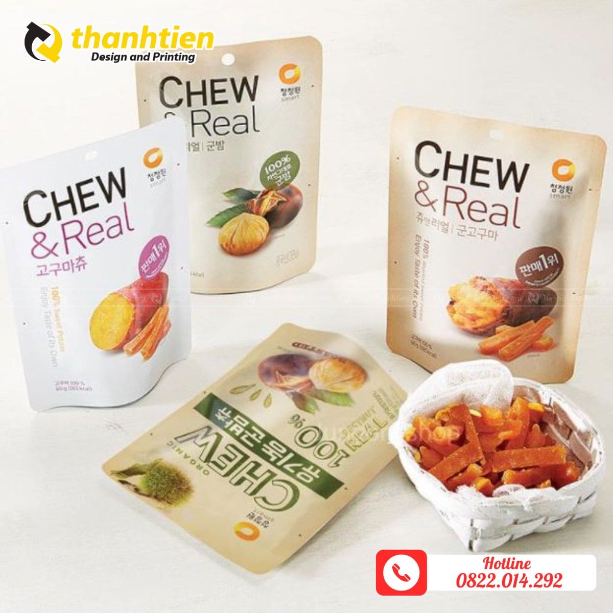 Bao bì đựng hạt dẻ thiết kế đẹp