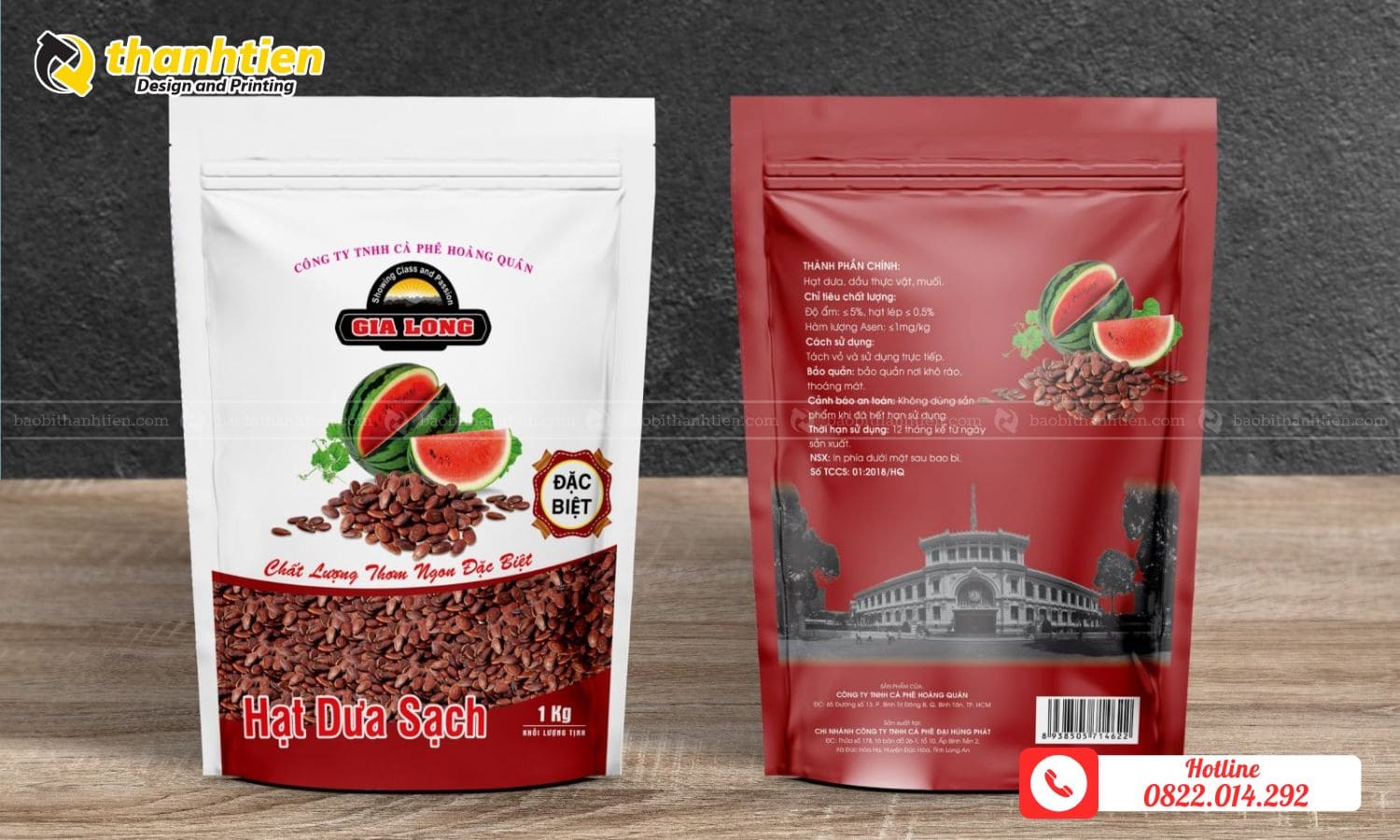 Bao bì đựng hạt điều in ấn, thiết kế theo yêu cầu