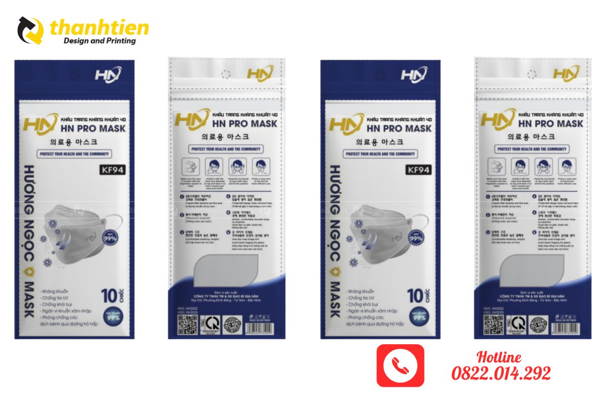 Bao bì khẩu trang đa dạng kích thước