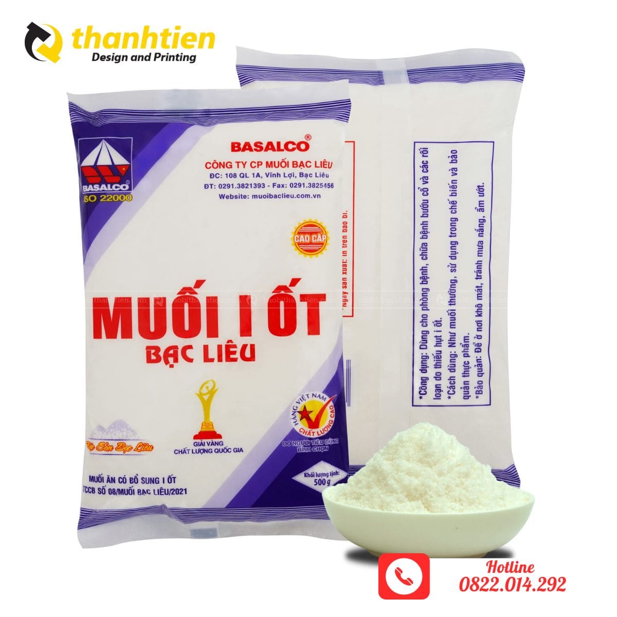 Bao bì đựng muối hàn lưng