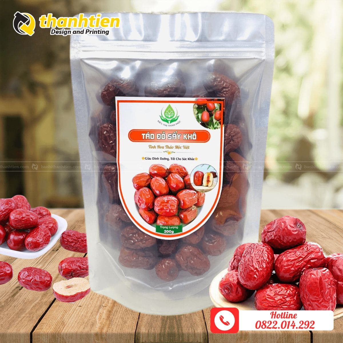 Bao bì túi zip đựng táo đỏ