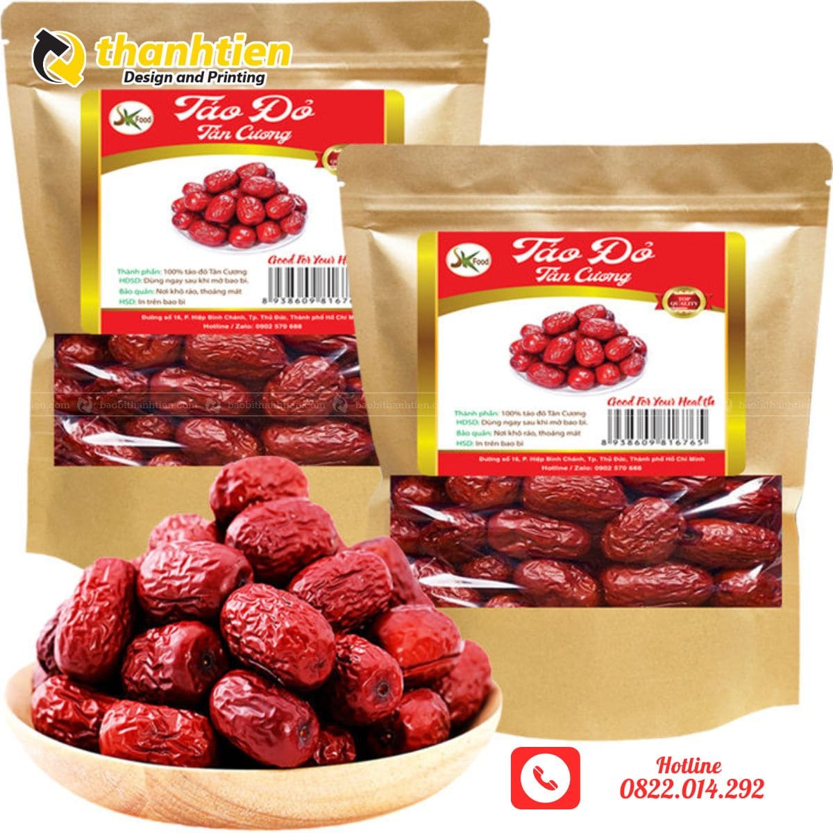 Bao bì giấy đựng táo đỏ