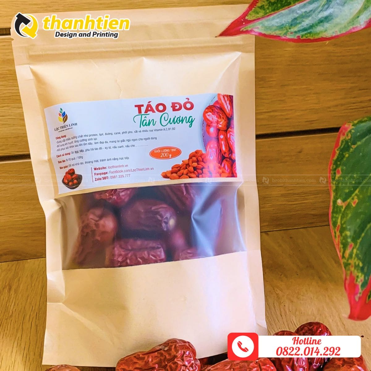 Bao bì giấy kraft đựng táo đỏ