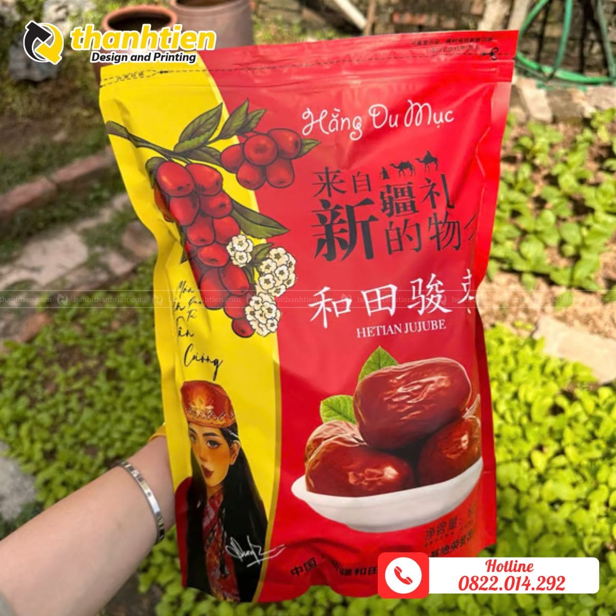 In bao bì đựng táo đỏ theo yêu cầu