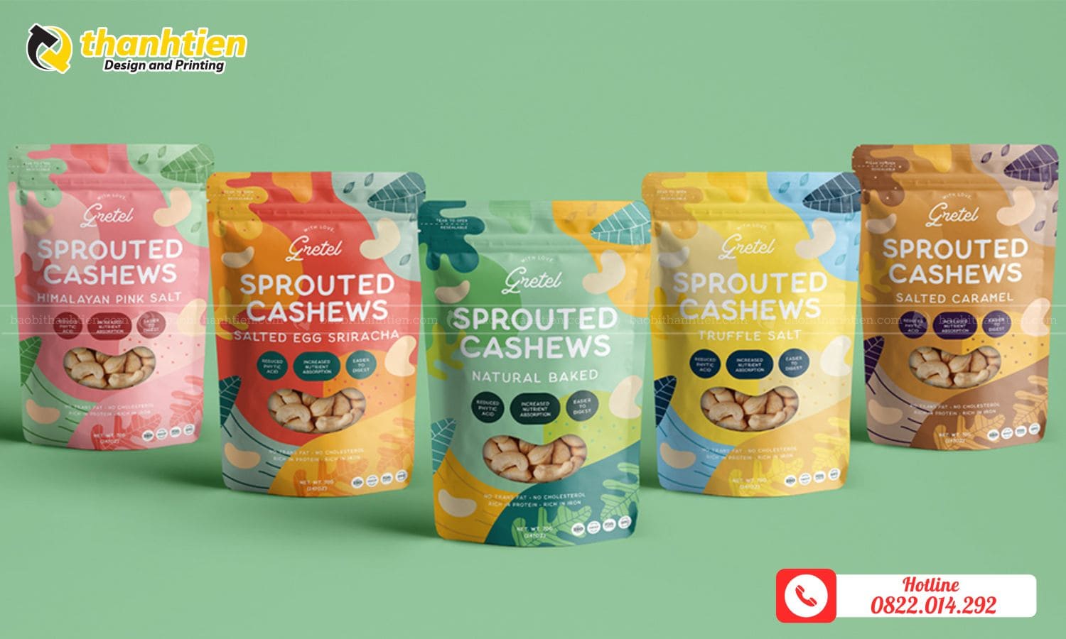 Bao bì đựng hạt dinh dưỡng in ấn theo yêu cầu