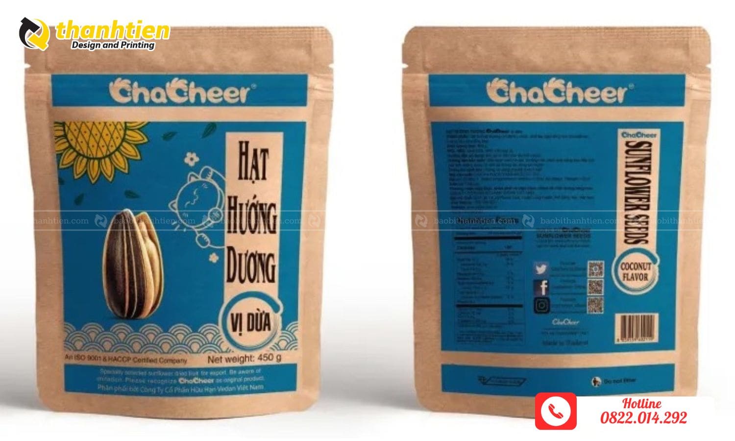 Túi zip giấy đựng hạt hướng dương