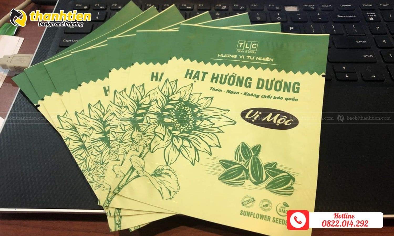 In ấn, sản xuất bao bì hạt hướng dương theo yêu cầu