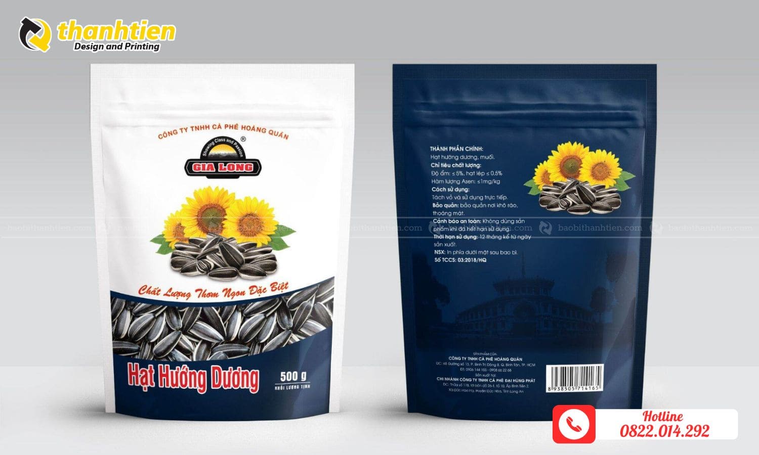 In ấn bao bì đựng hạt hướng dương theo yêu cầu