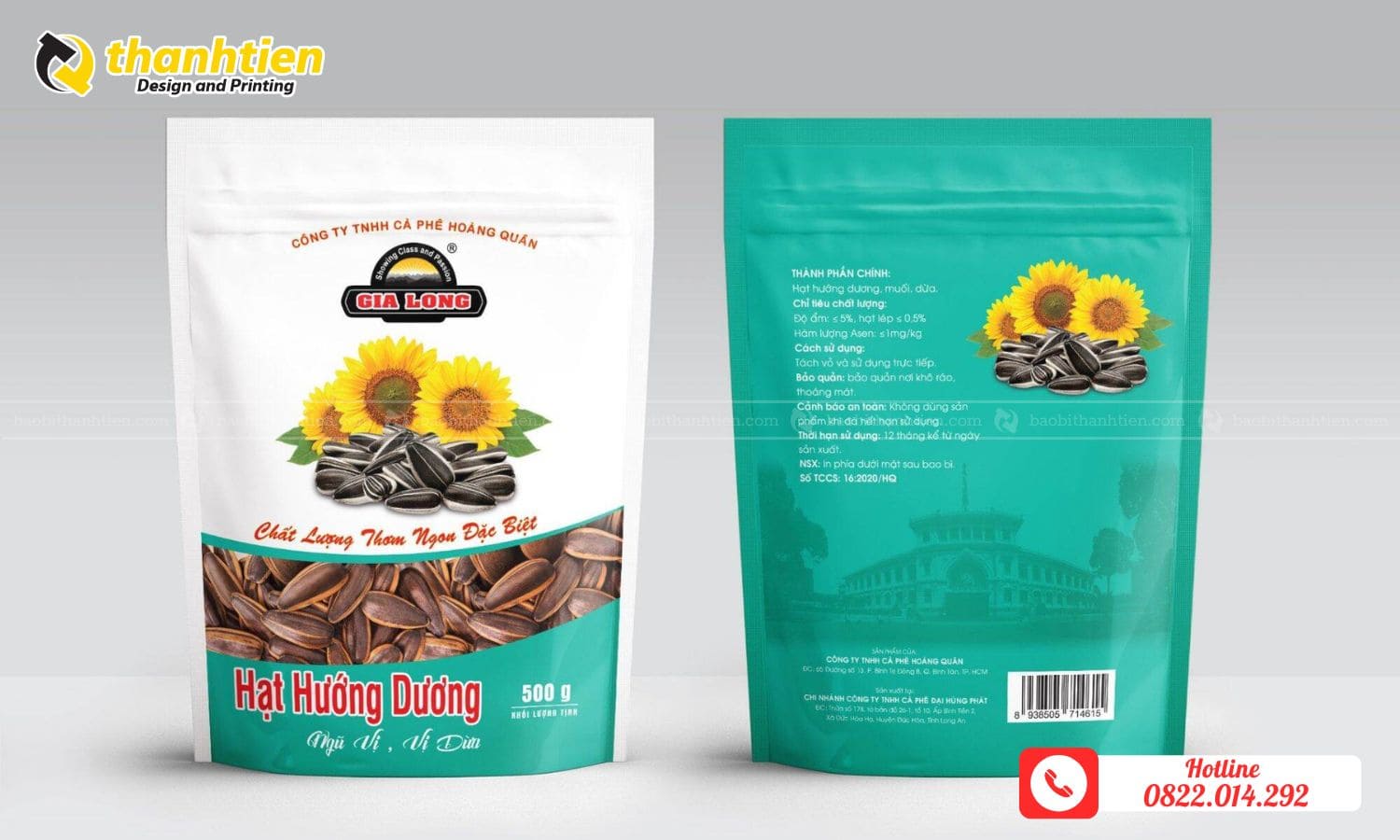 Thiết kế bao bì đựng hạt hướng dương miễn phí