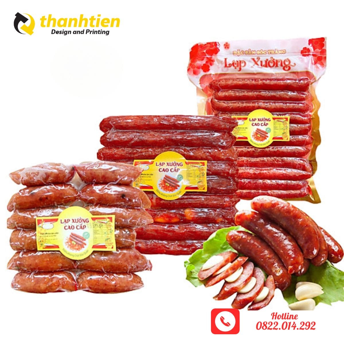 Bao bì lạp xưởng chất liệu nhựa PA/PE