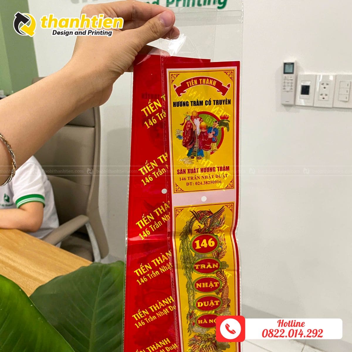 In ấn thông tin thương hiệu trên bao bì đựng nhang