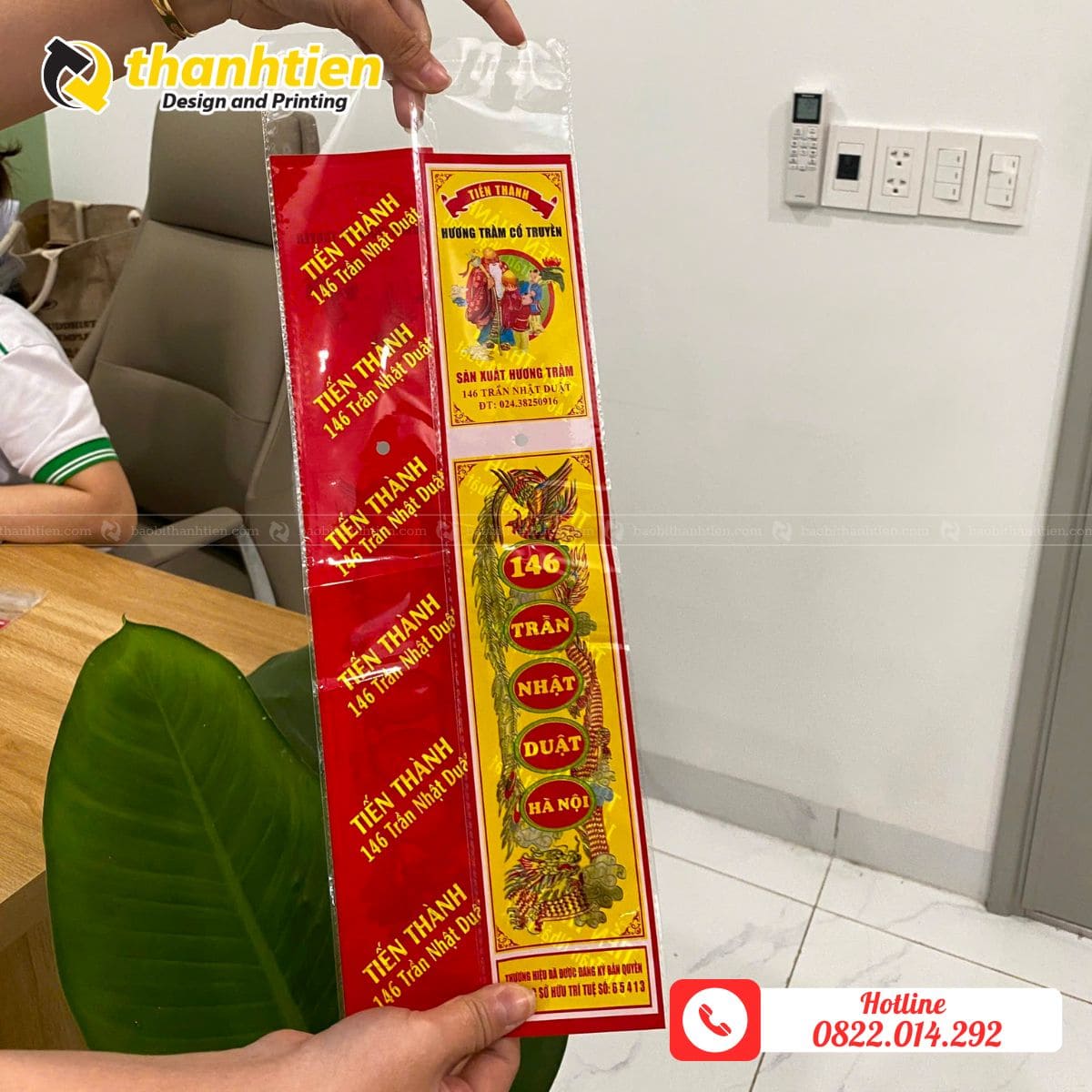 In logo thương hiệu trên bao bì nhang