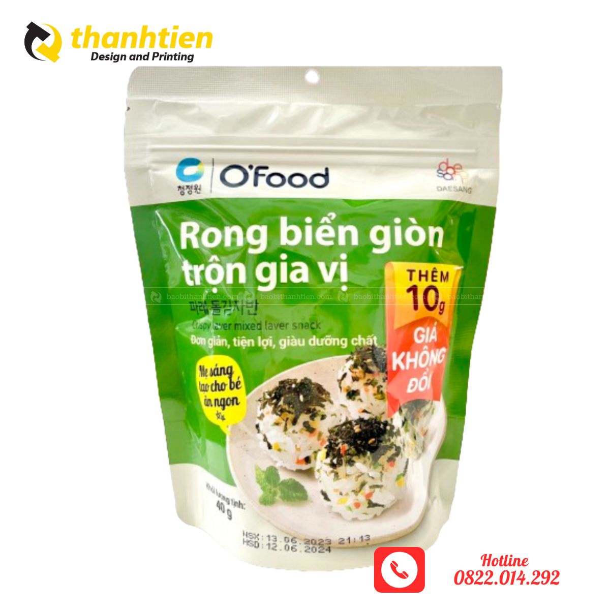 In ấn bao bì đựng rong biển theo yêu cầu