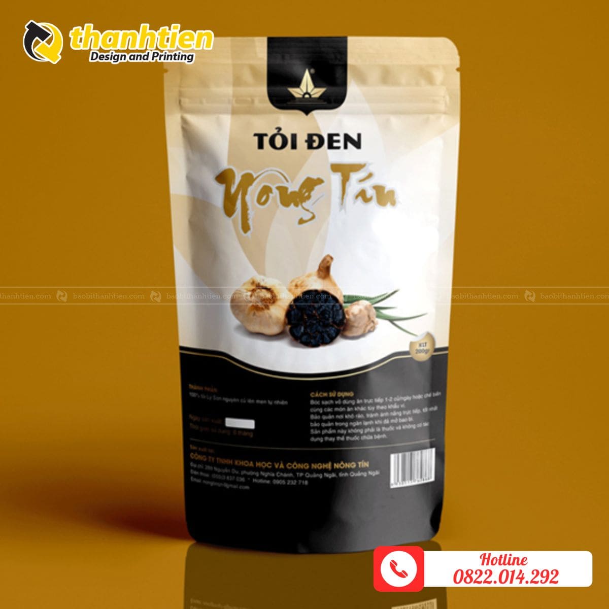 In ấn bao bì đựng tỏi đen theo yêu cầu