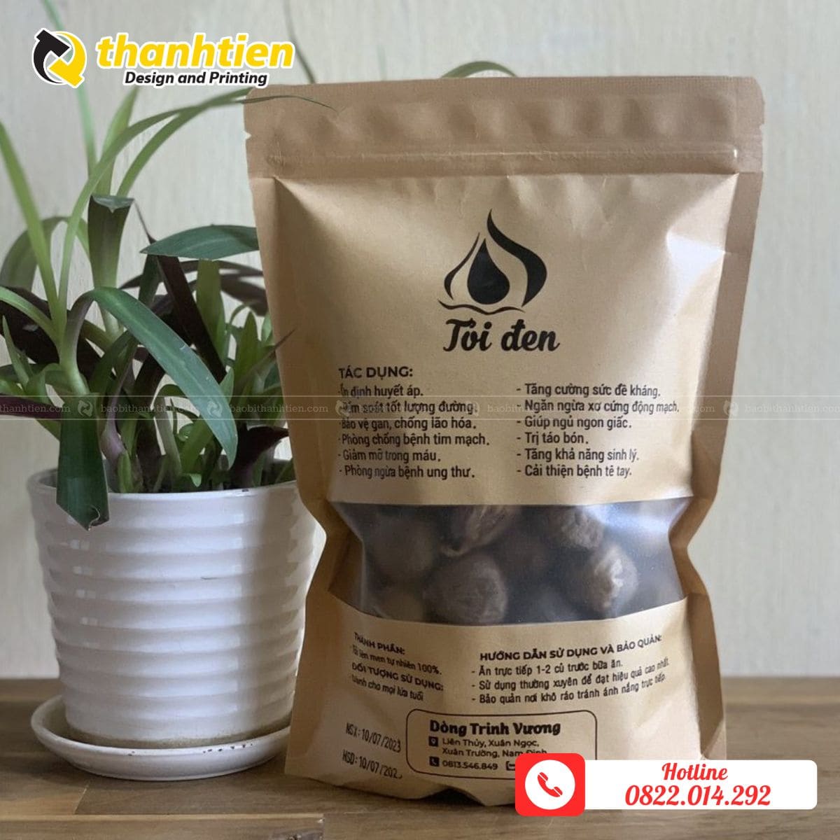 Túi zip giấy đựng tỏi đen