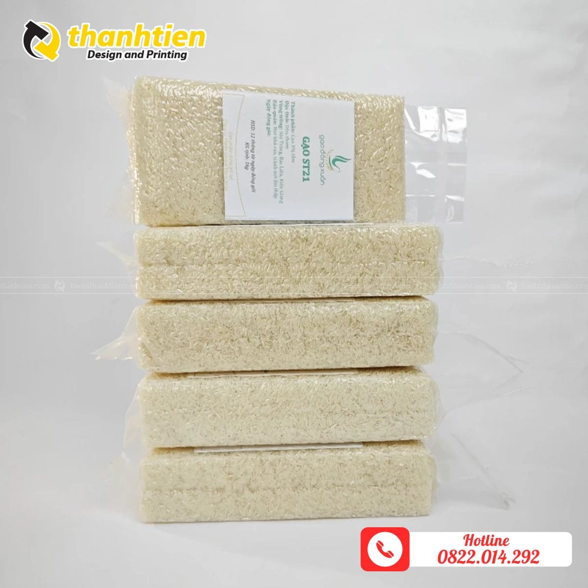 Bao bì gạo hút chân không 1kg, 5kg, 10kg