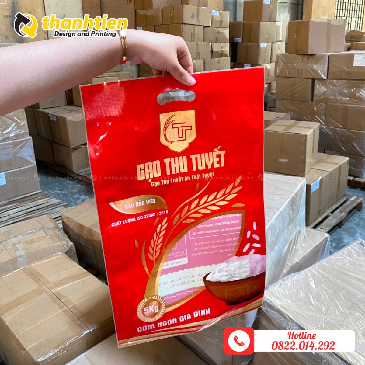 Bao bì đựng gạo 5kg in ấn đẹp