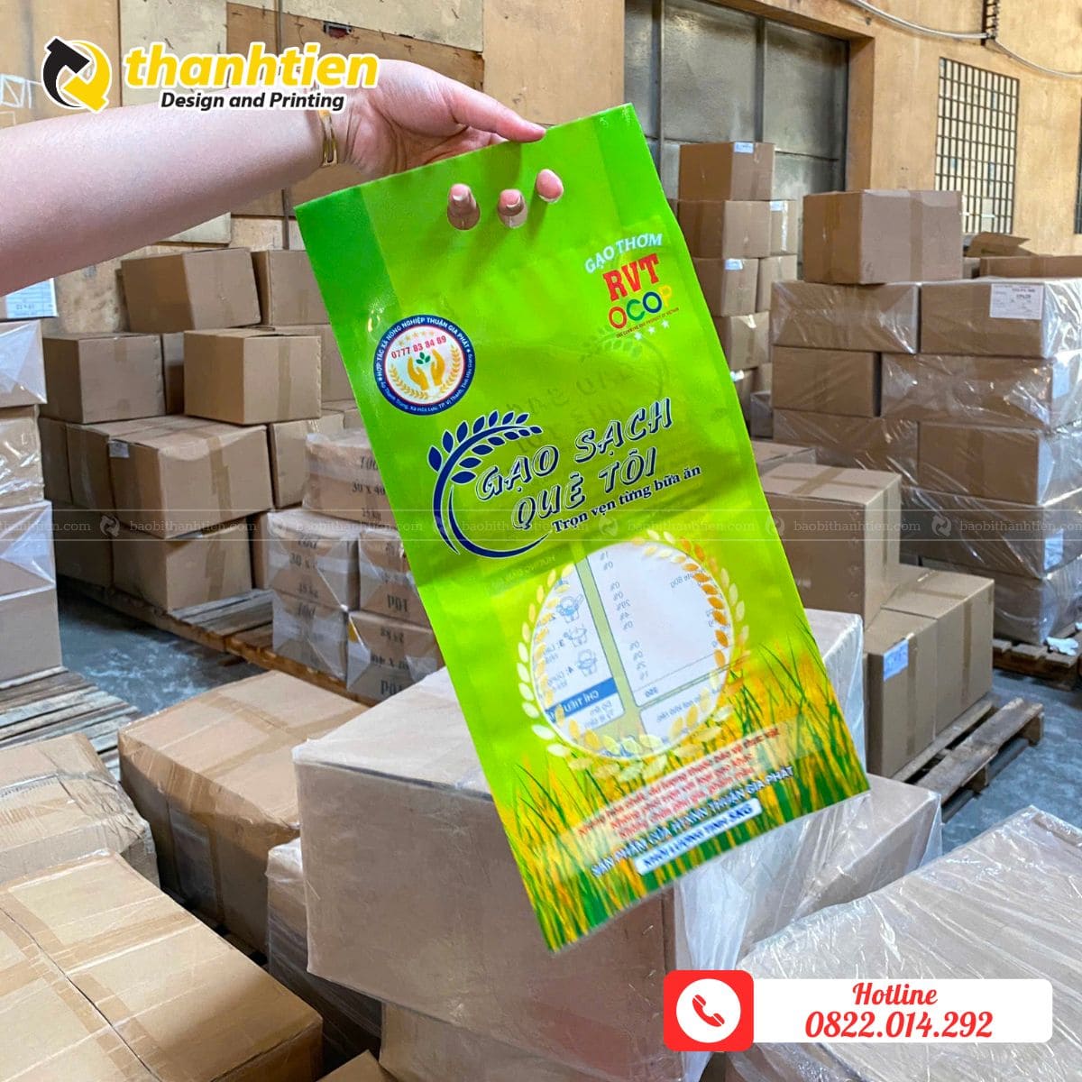 Bao bì gạo 25kg in ấn đẹp