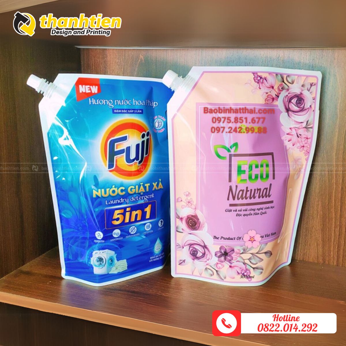 Túi có vòi đựng nước giặt, nước xả