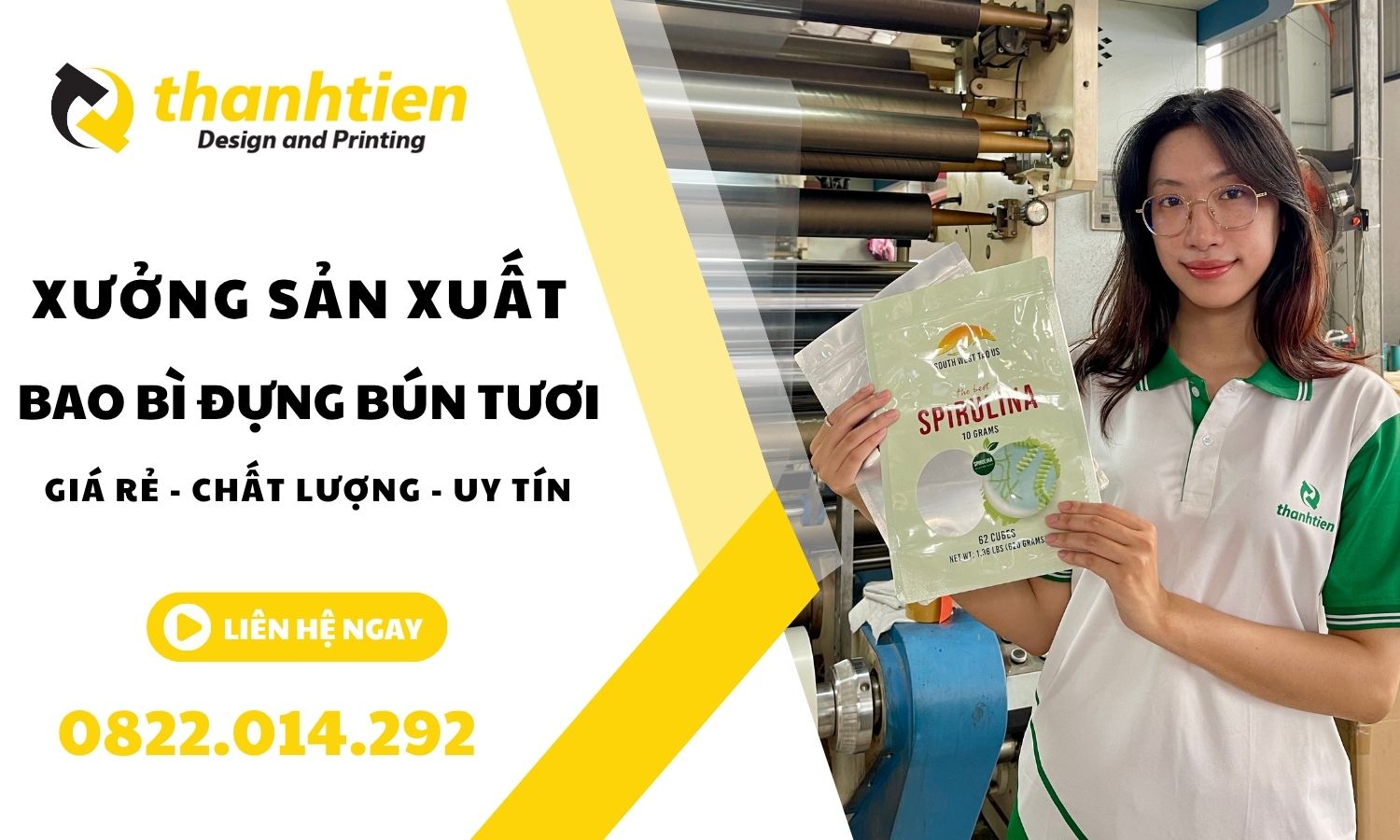 Xưởng sản xuất bao bì bún tươi theo yêu cầu, uy tín, chất lượng