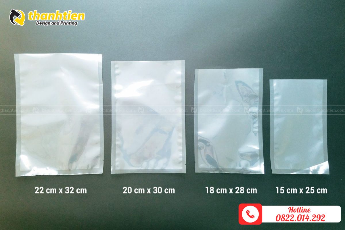 Kích thước và số lượng túi hút chân không cho 1kg