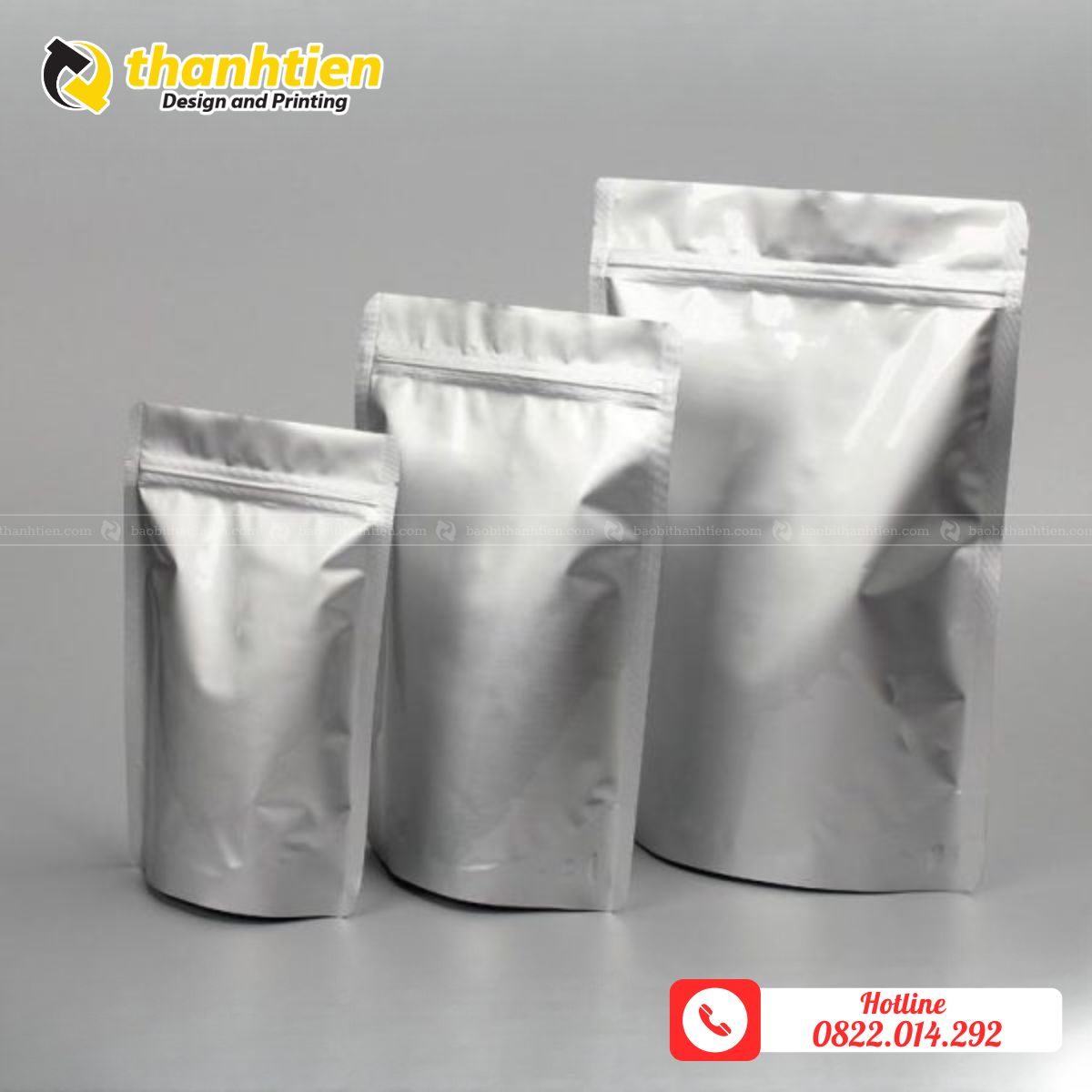 Túi đựng thực phârm zipper bạc