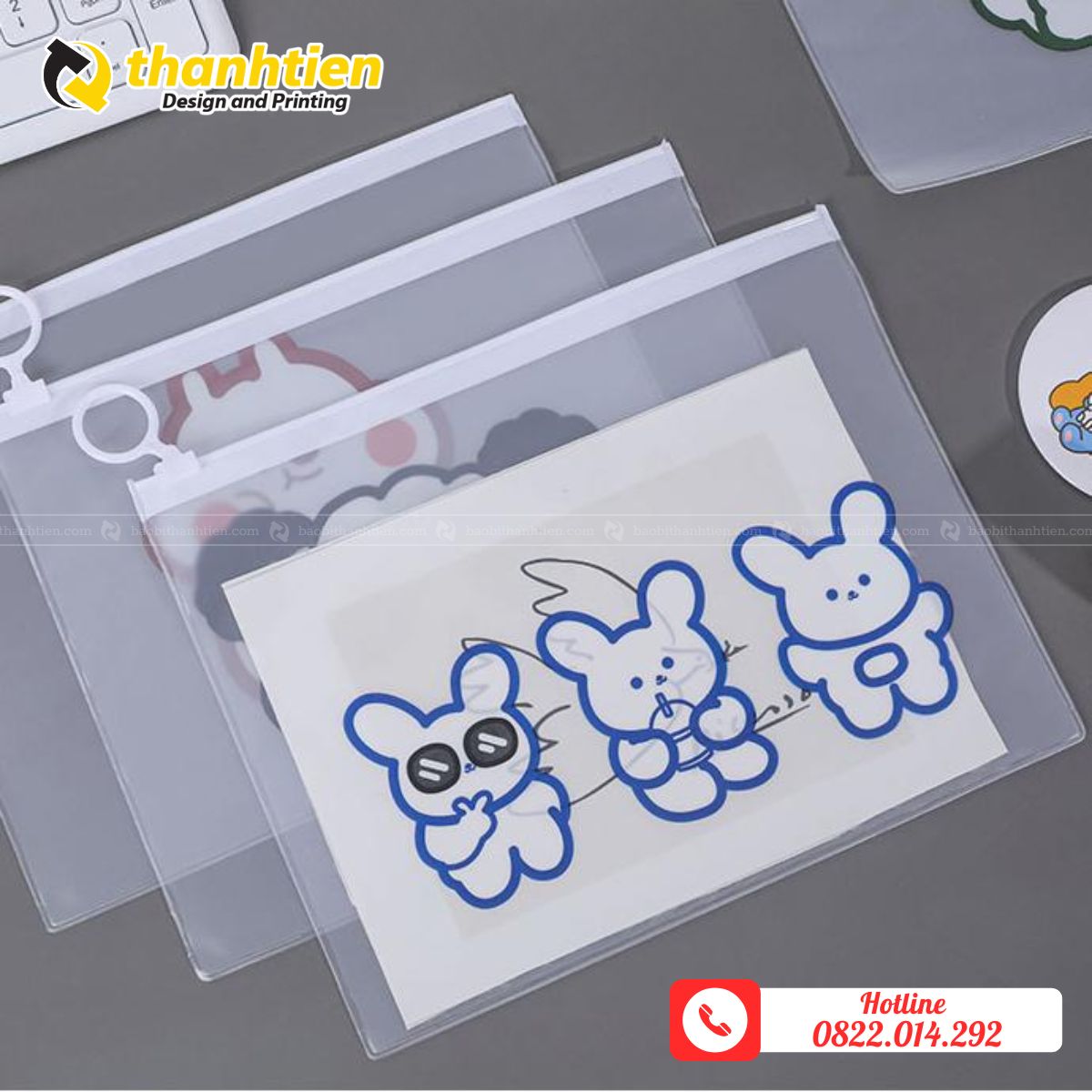 Túi zipper khoá kéo đựng bút