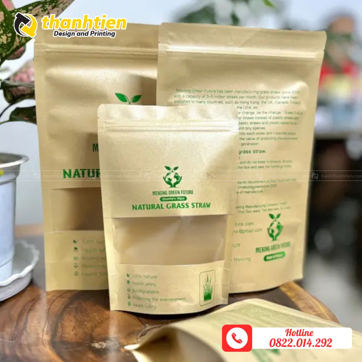 Túi zip giấy đựng thực phẩm in ấn theo yêu cầu
