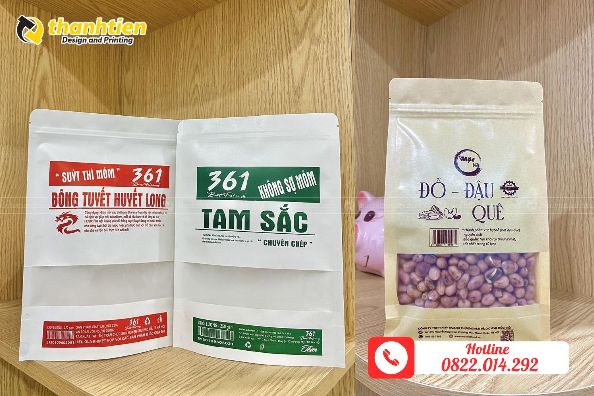In túi zip giấy giá rẻ