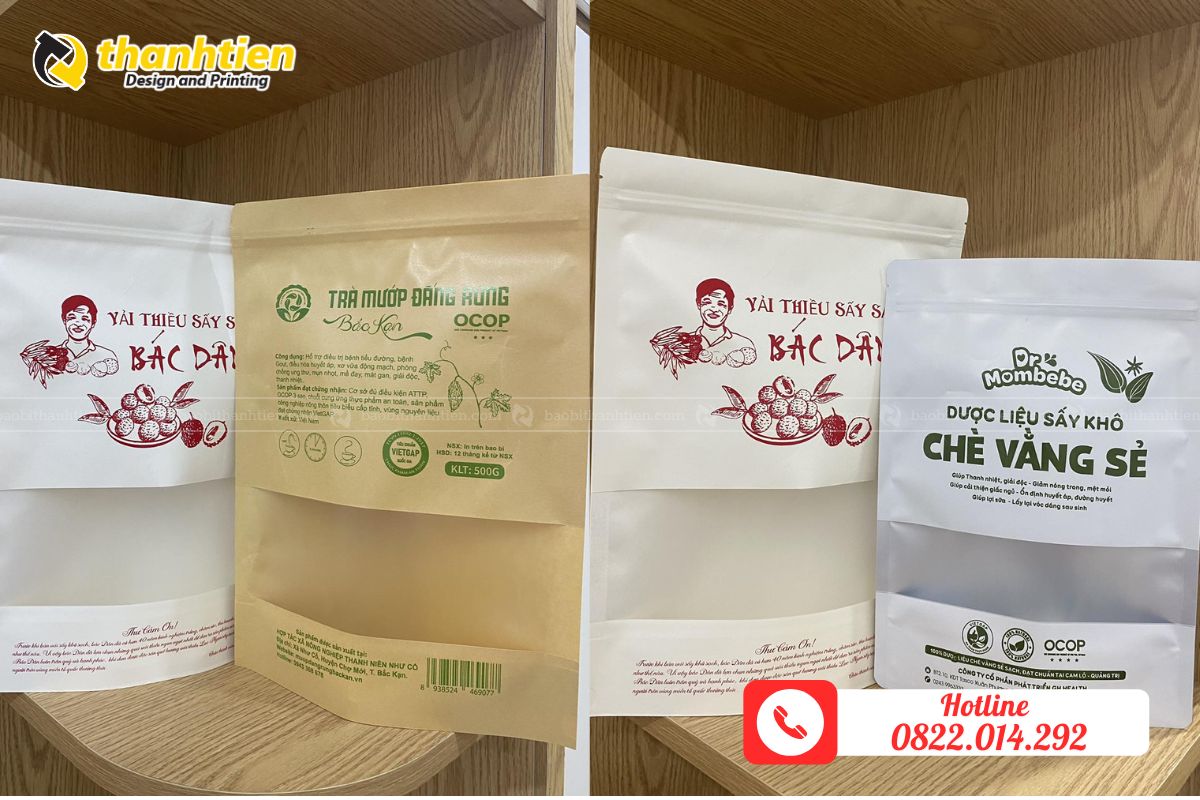 Bao bì túi zip giấy kraft