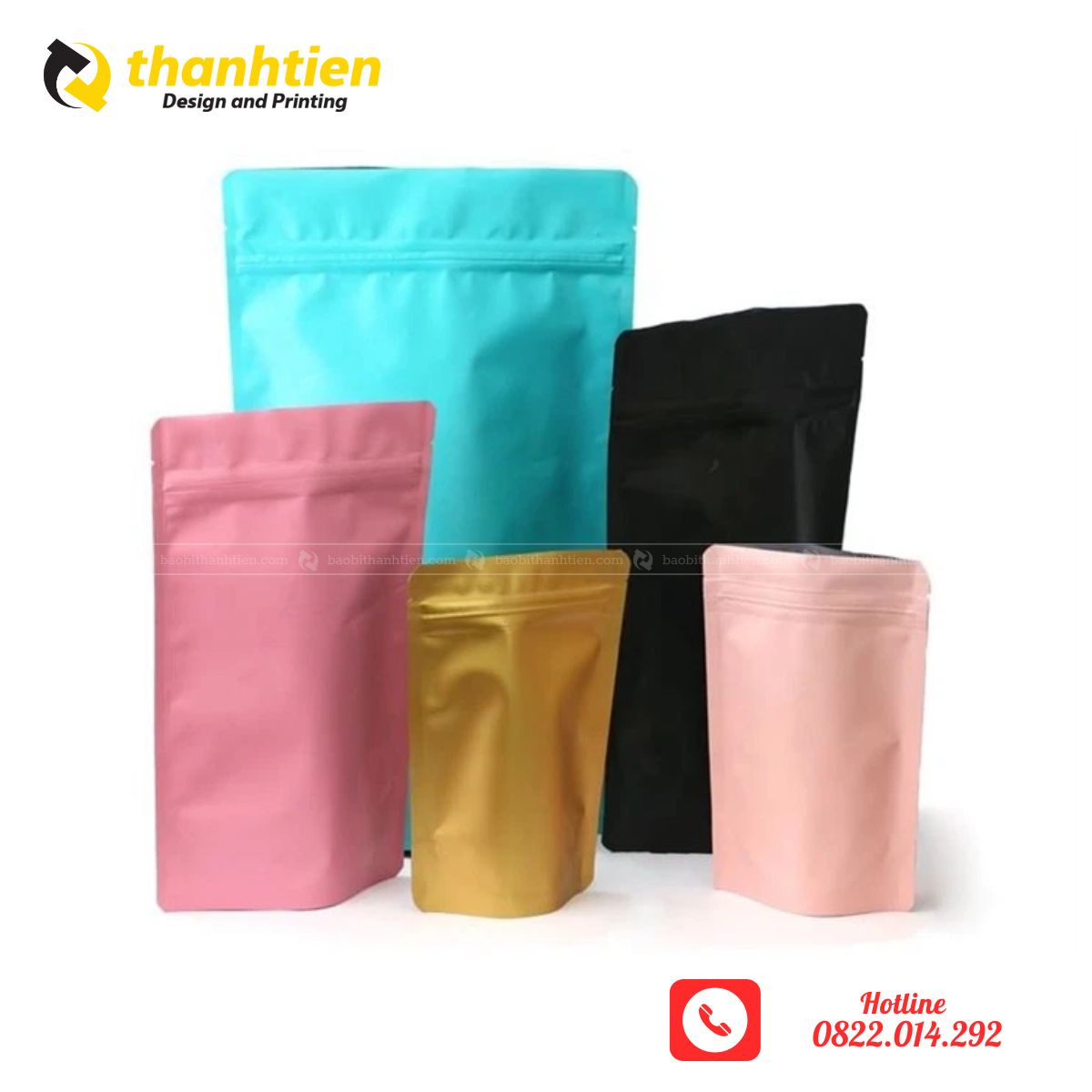 Túi zipper màu đáy đứng