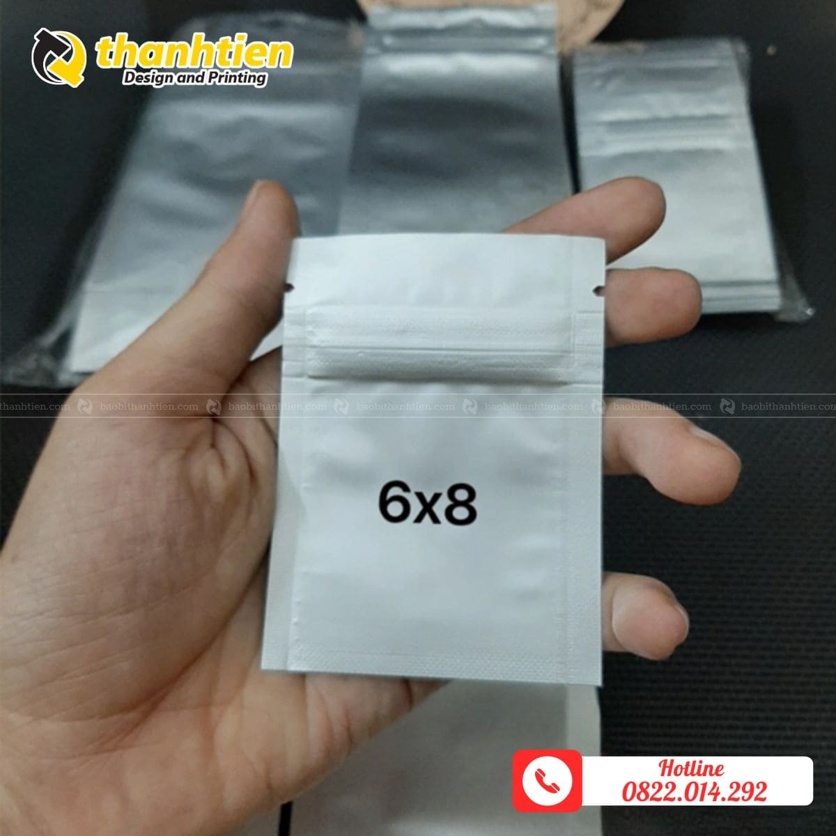 Túi zip mini bạc