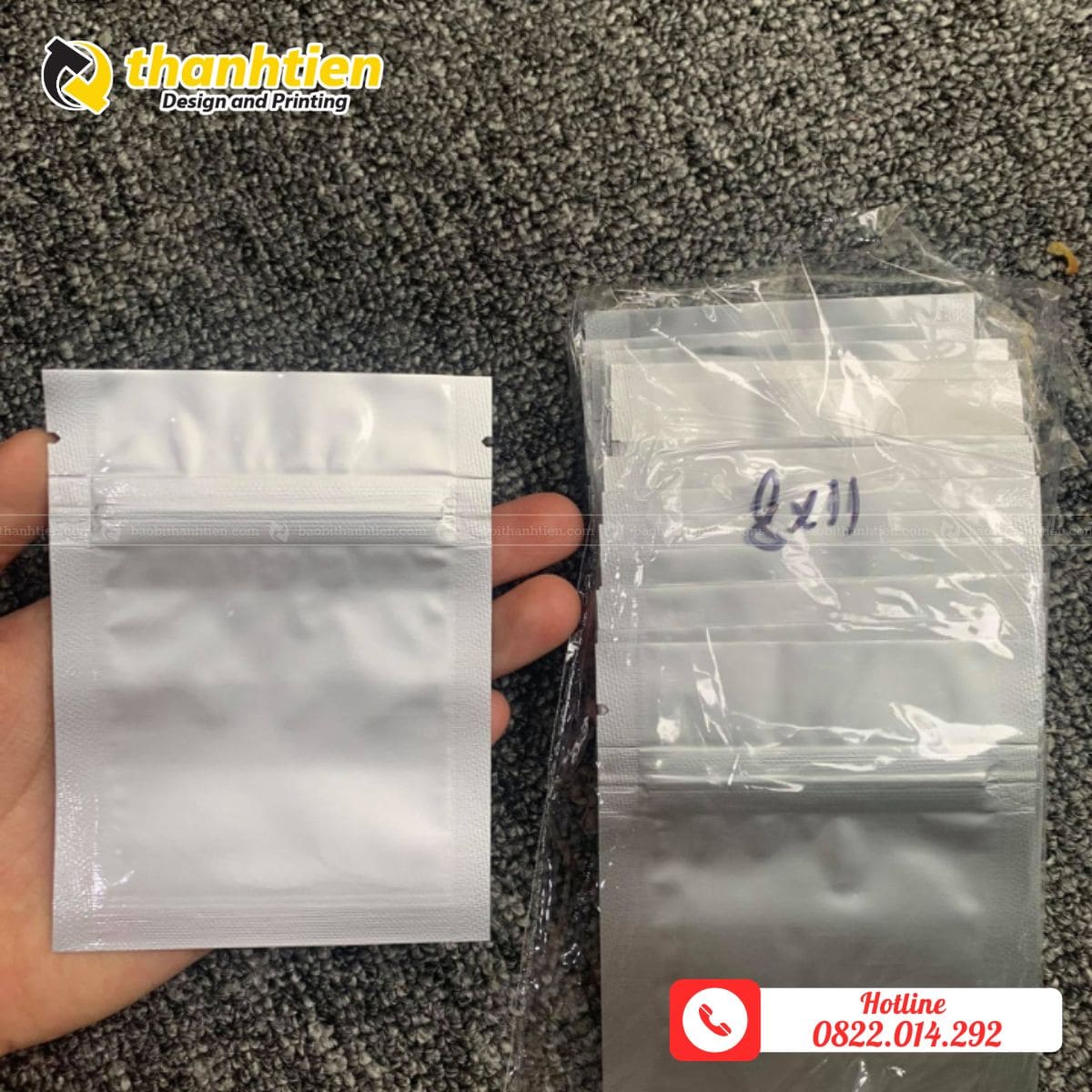 Túi zip bạc size nhỏ