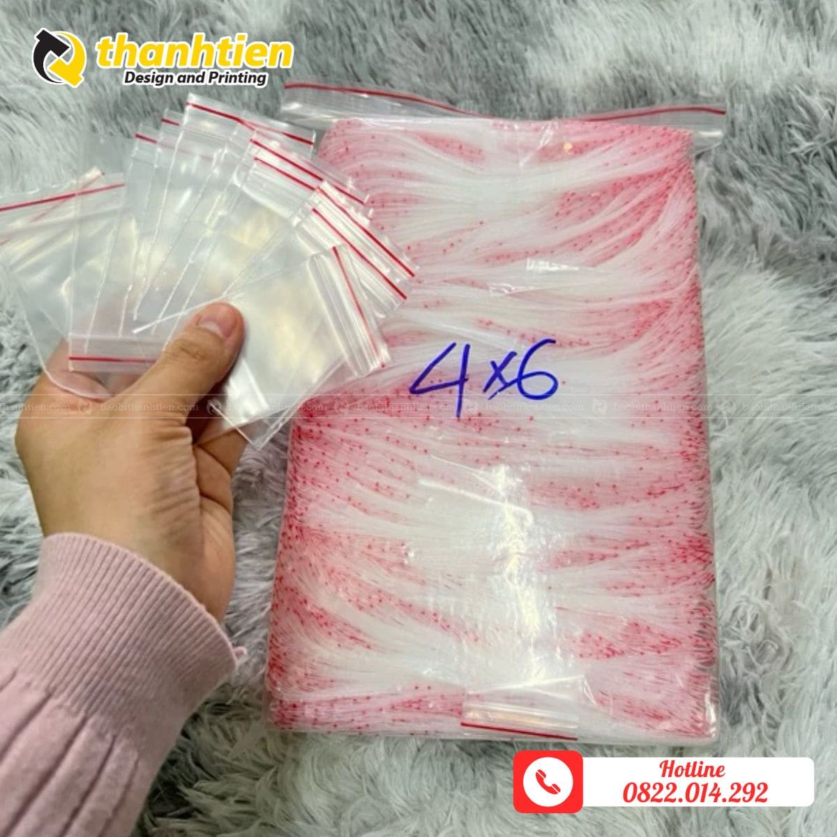 tui zip mini size nhỏ 4x6cm