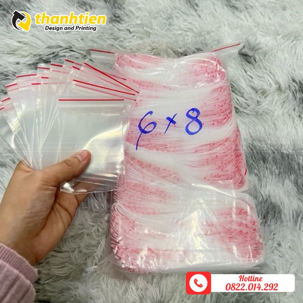 tui zip mini size nhỏ 6x8cm