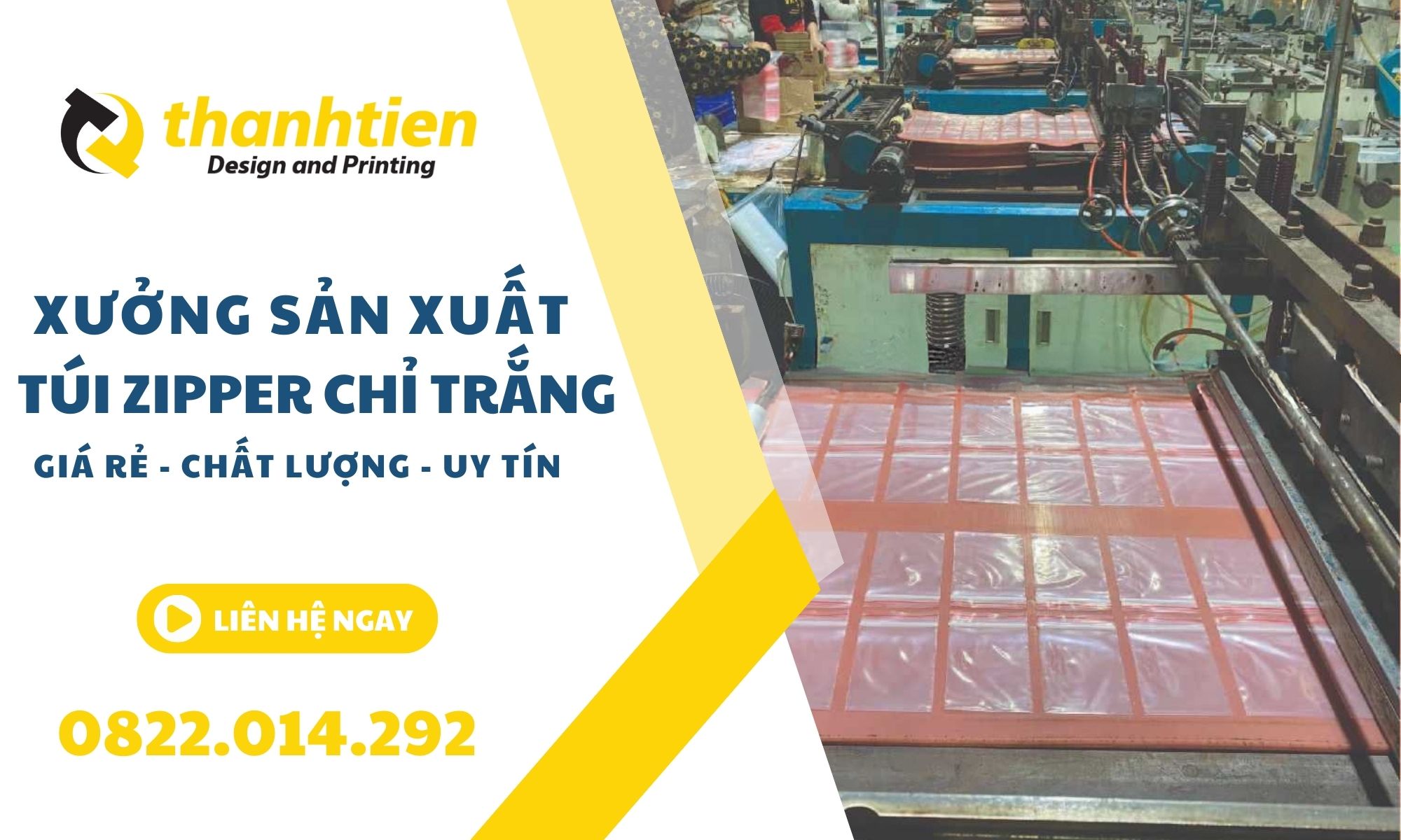 Xưởng sản xuất túi zipper chỉ trắng giá rẻ giá rẻ - chất lượng tại Hà Nội