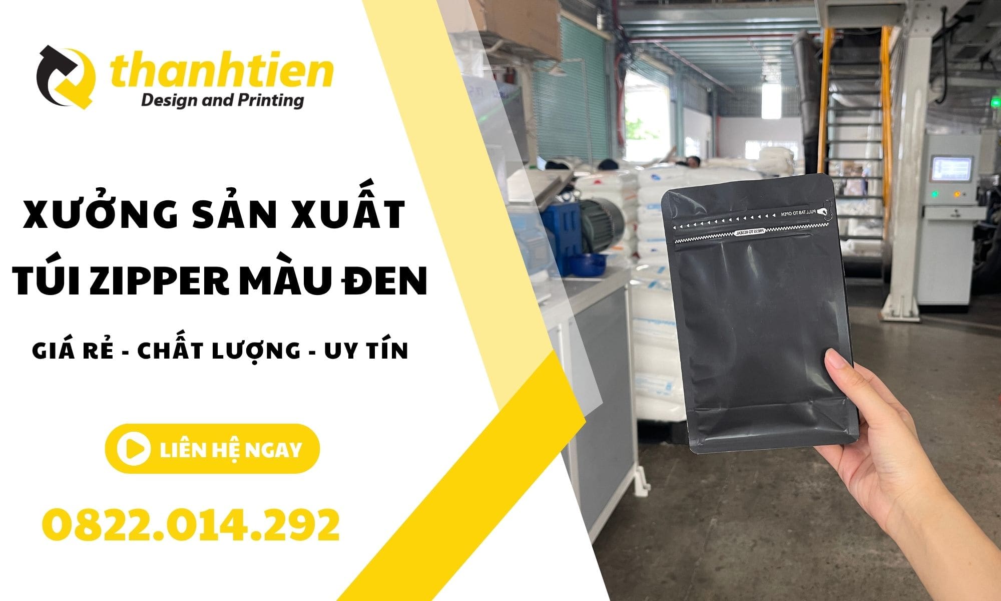 Xưởng cung cấp túi zip màu đen trên toàn quốc