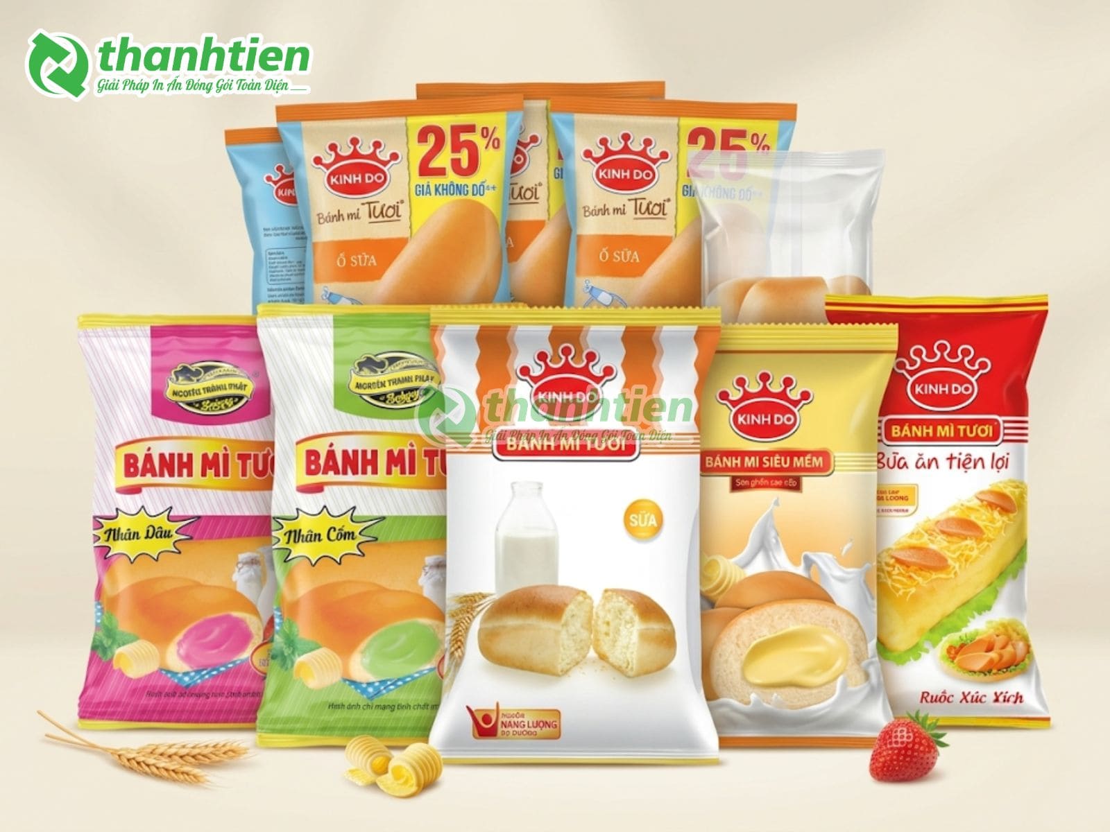 Bao bì đựng bánh mì tươi đa dạng kiểu dáng và kích thước