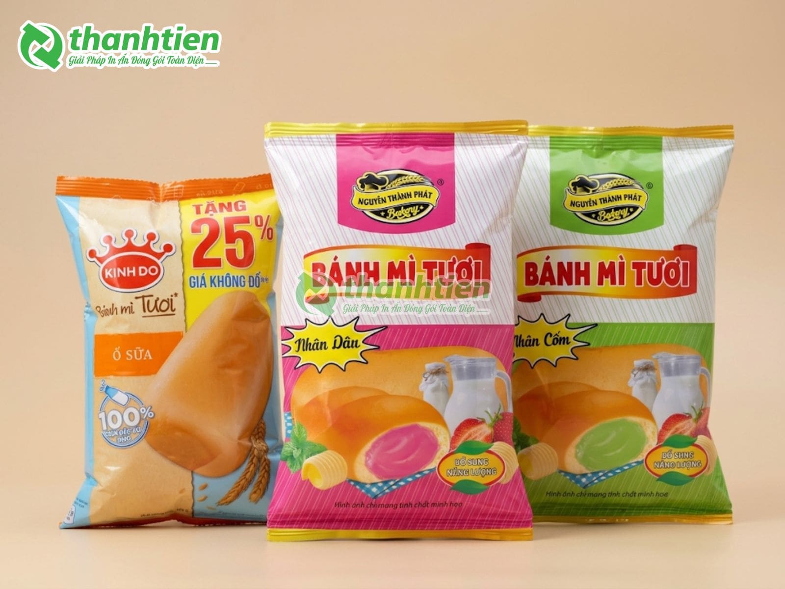 Bộ sưu tập bánh mì tươi đa dạng được đóng gói đẹp mắt