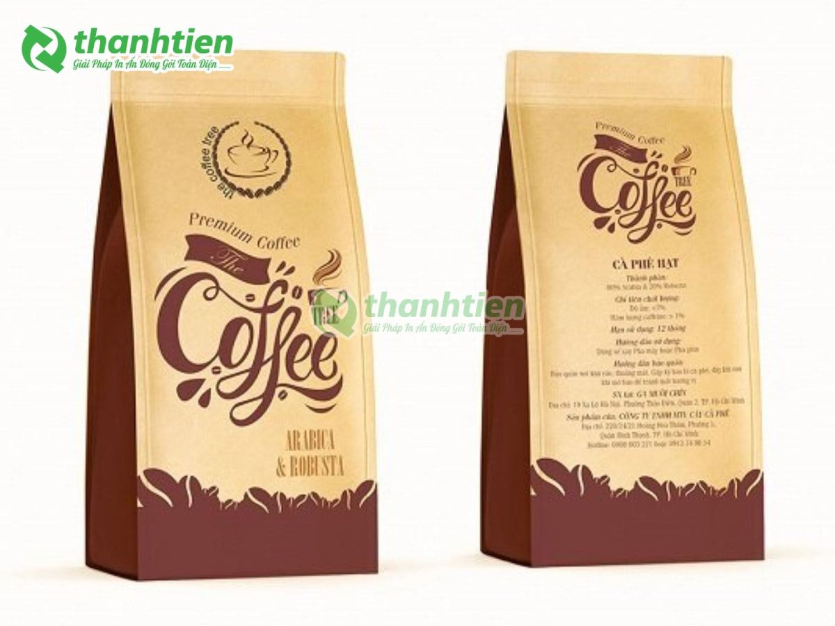 túi giấy ghép màng nhôm đựng cafe