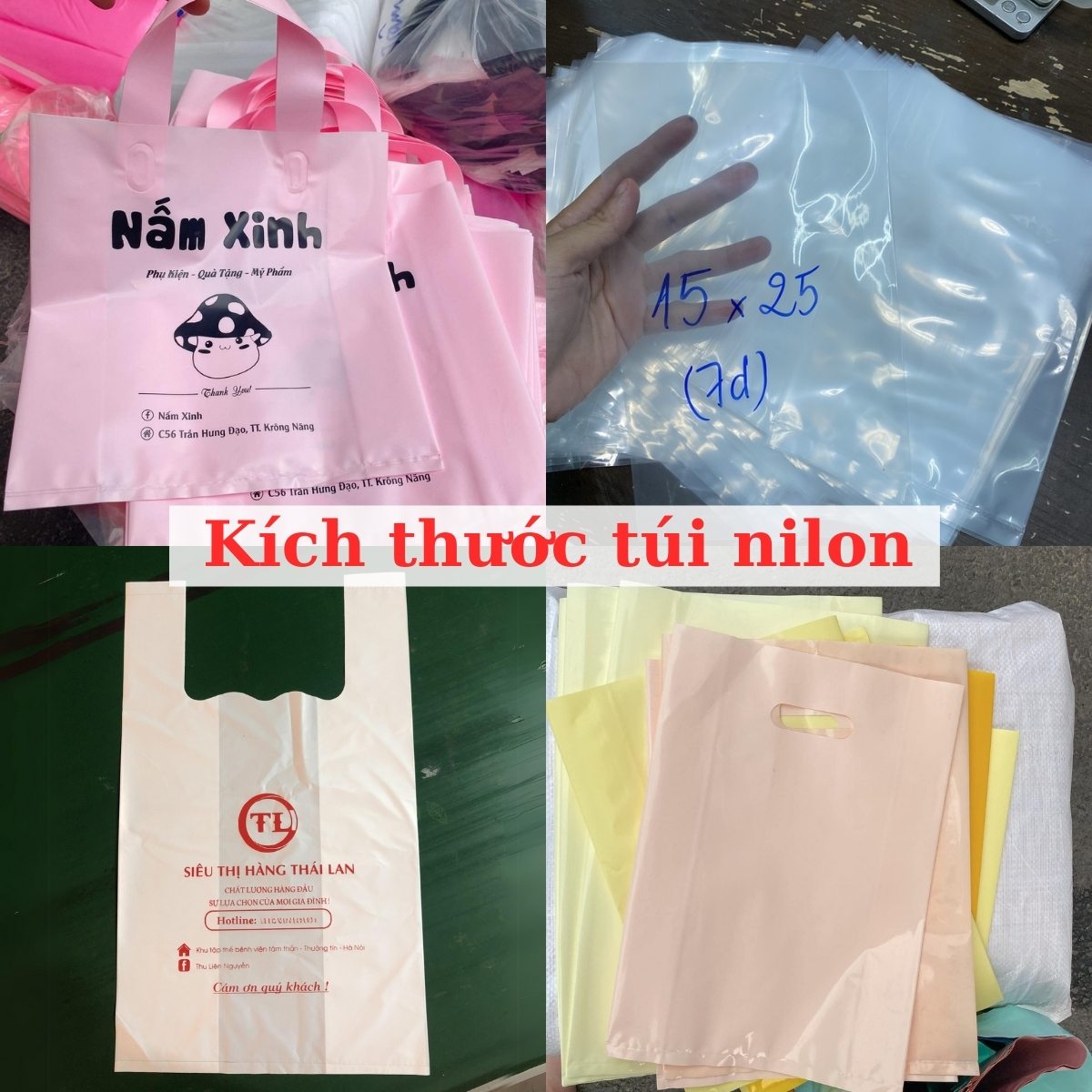Các Kích Thước Túi Nilon Phổ Biến Và Thông Dụng Trên Thị Trường