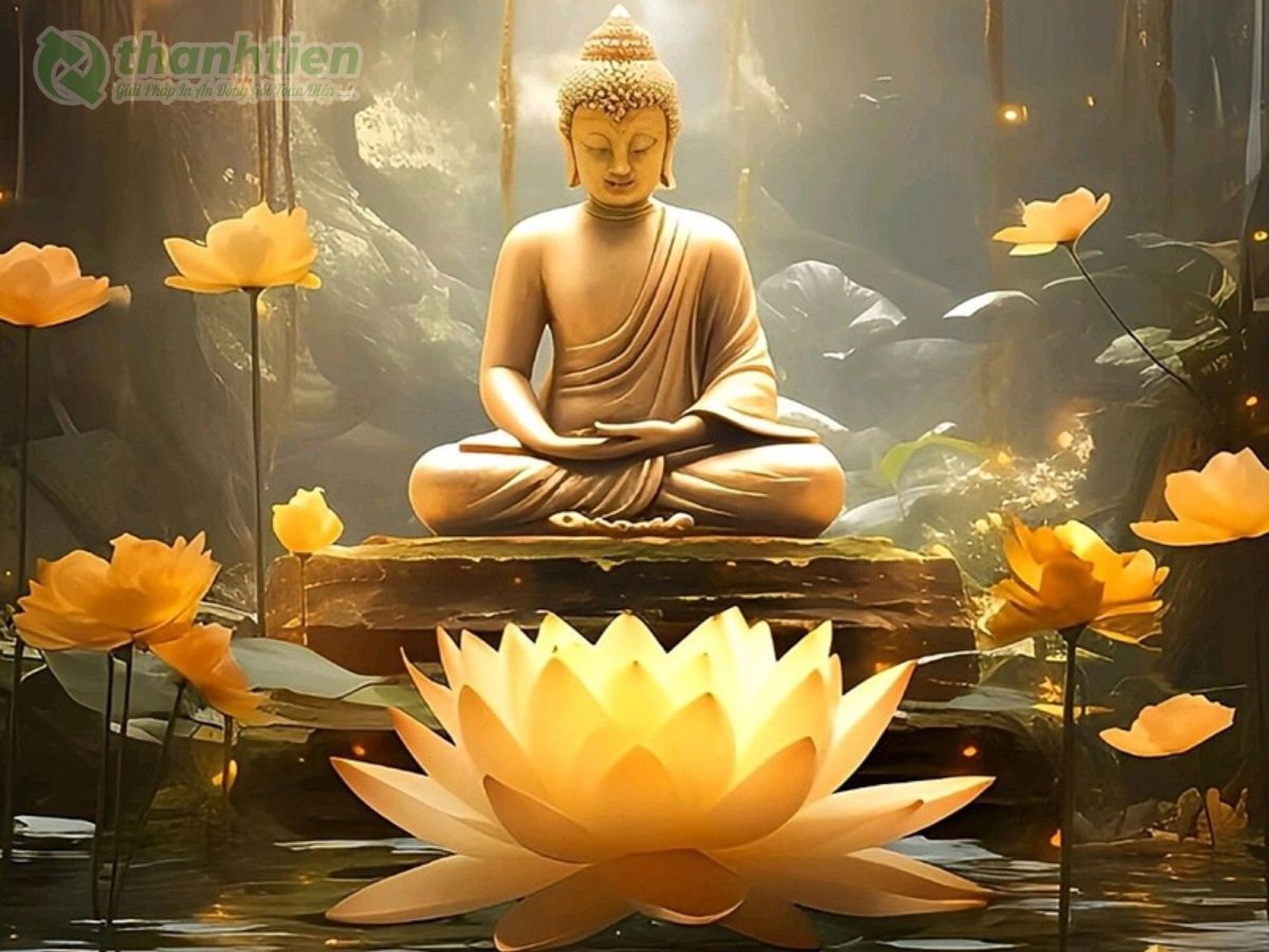 Hoa sen phật giáo nền đẹp vector PSD