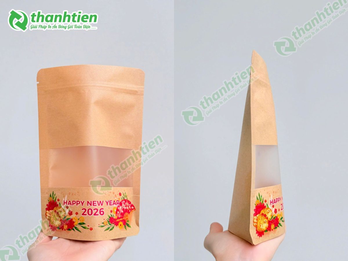 in túi zip giấy kraft giá rẻ